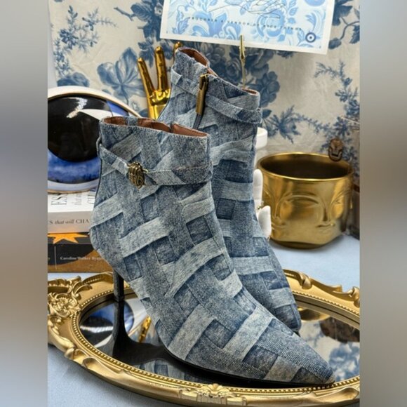 🆕 KURT GEIGER LONDON 🧿 NWOB Kensington Flexi Ankle Boot, Denim - Sz 37 US 7 - Picture 5 of 14